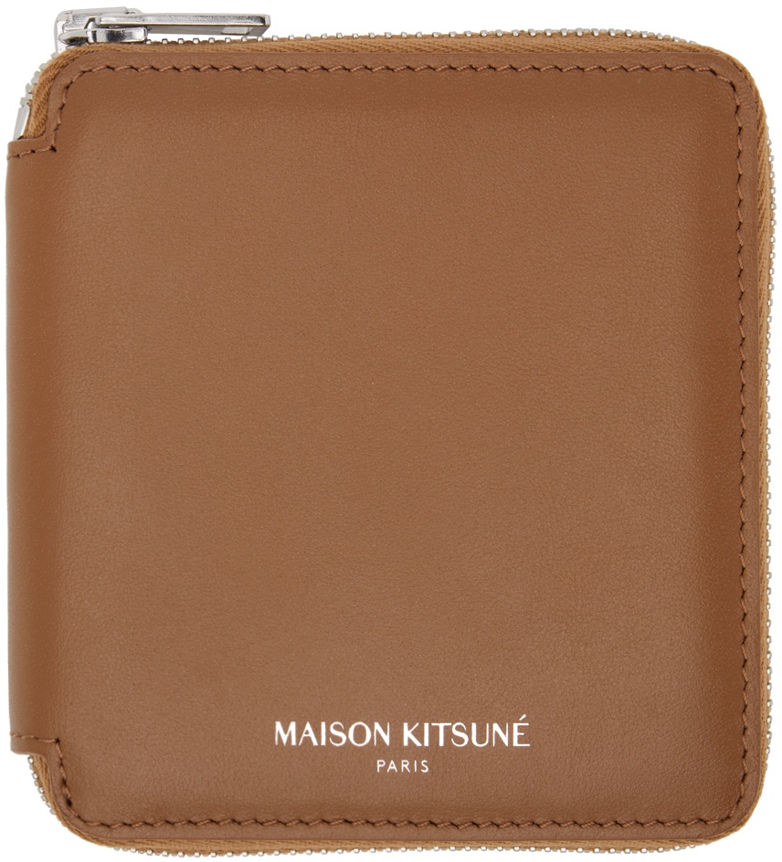 Photo: Maison Kitsuné Brown Square Zipped Wallet