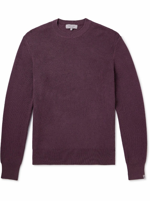Photo: Rag & Bone - Dexter Ribbed Organic Cotton-Blend Sweater - Purple