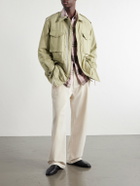 Auralee - Padded Silk and Linen Parka - Green