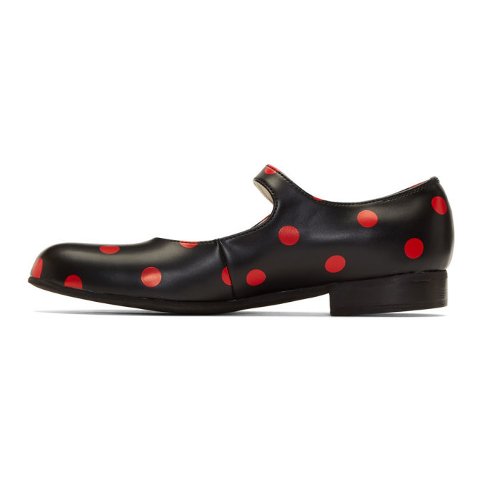 Comme des Garcons Girl Black and Red Polka Dot Mary Jane Flats Comme ...