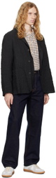 DOCUMENT Gray Wool Crinkle Blazer