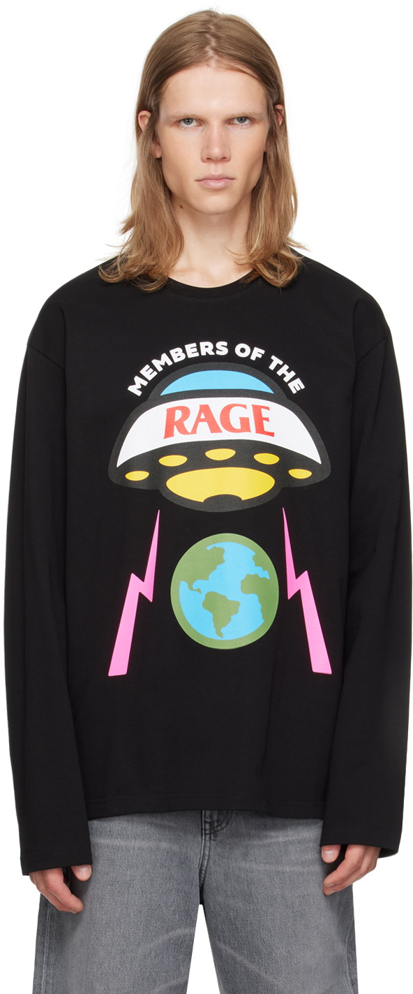 Members of the Rage Black Printed Hero Logo Long Sleeve T-Shirt