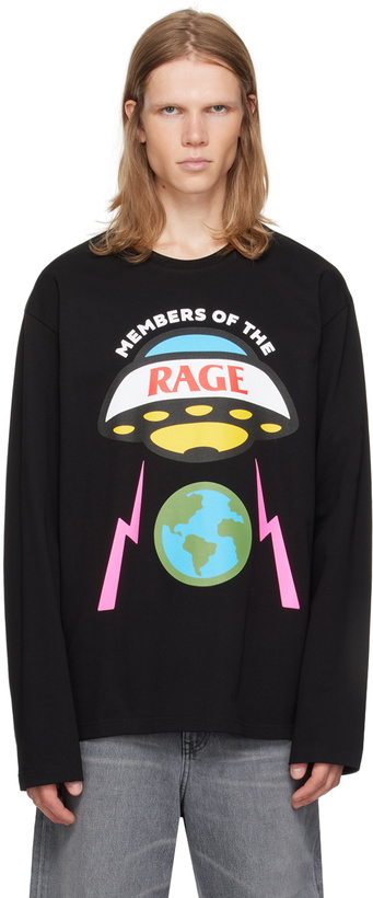 Photo: Members of the Rage Black Printed Hero Logo Long Sleeve T-Shirt