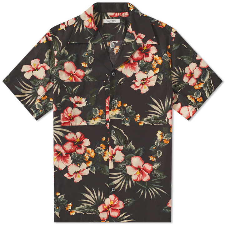 Photo: Valentino Floral Print Vacation Shirt Black