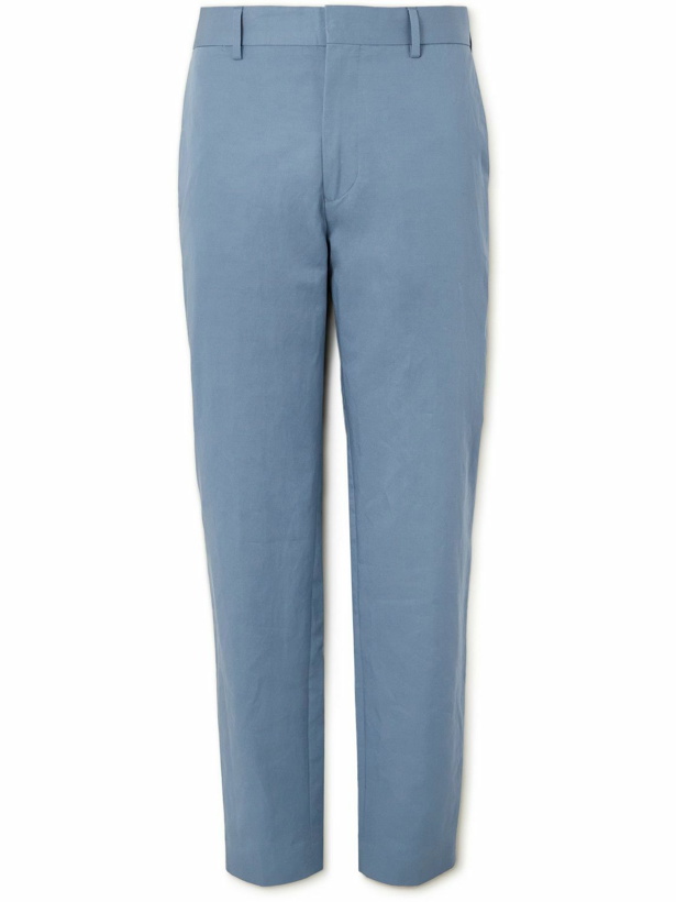Photo: Paul Smith - Straight-Leg Cotton and Linen-Blend Trousers - Blue