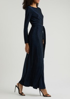 Diane Von Furstenberg Simona Wrap-effect Lamé Maxi Dress Dark Navy