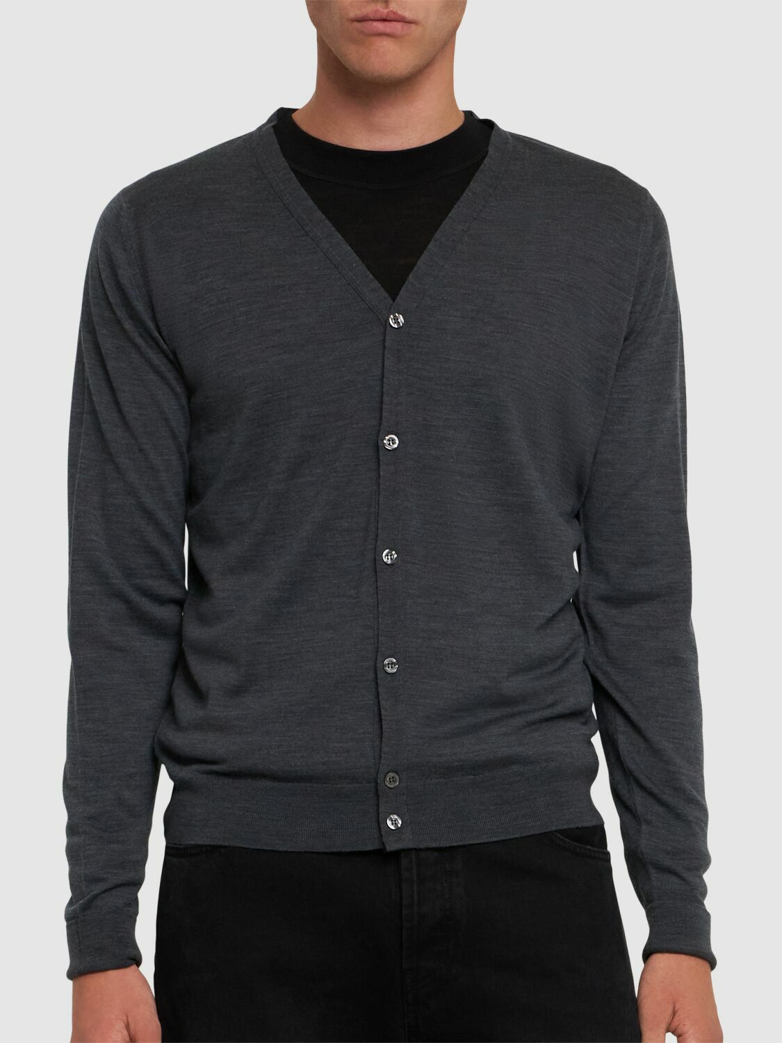 JOHN SMEDLEY Bryn Extrafine Wool Knit Cardigan John Smedley