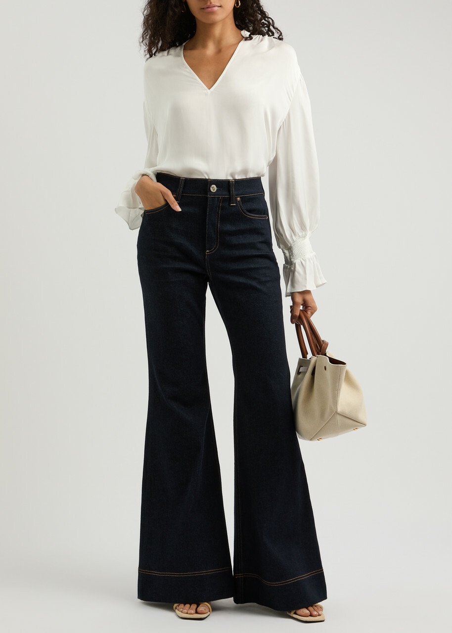 Alice + Olivia Onica Chiffon Blouse Off White