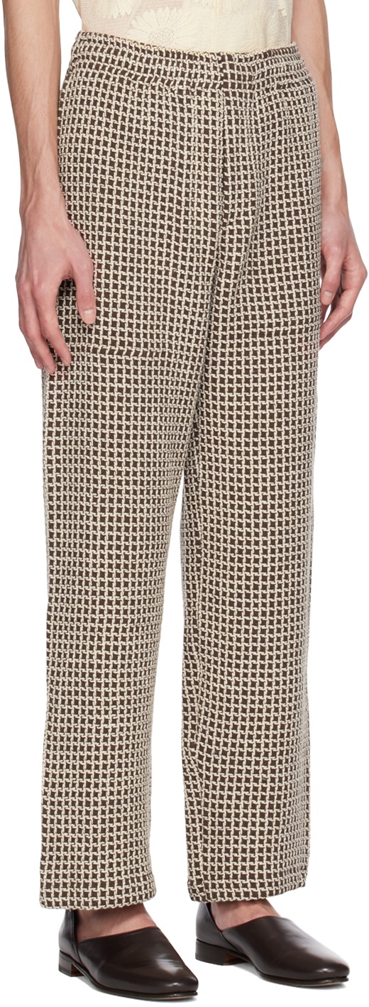 Bode Brown Duo Waffle Trousers Bode