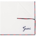 Gucci - Embroidered Cotton Pocket Square - Men - White