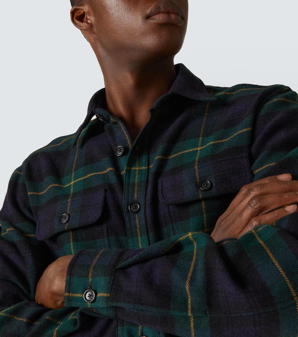 Ralph Lauren Purple Label Plaid wool and cashmere shirt Ralph