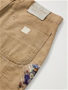 Gallery Dept. - Carpenter Distressed Paint-Splattered Cotton-Canvas Shorts - Brown