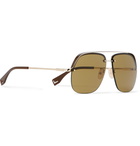 Fendi - Aviator-Style Gold-Tone and Acetate Sunglasses - Gold