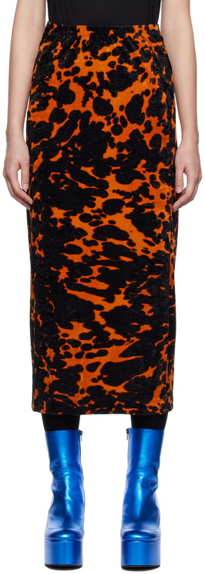 Photo: Dries Van Noten Orange Heyser Midi Skirt