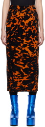 Dries Van Noten Orange Heyser Midi Skirt