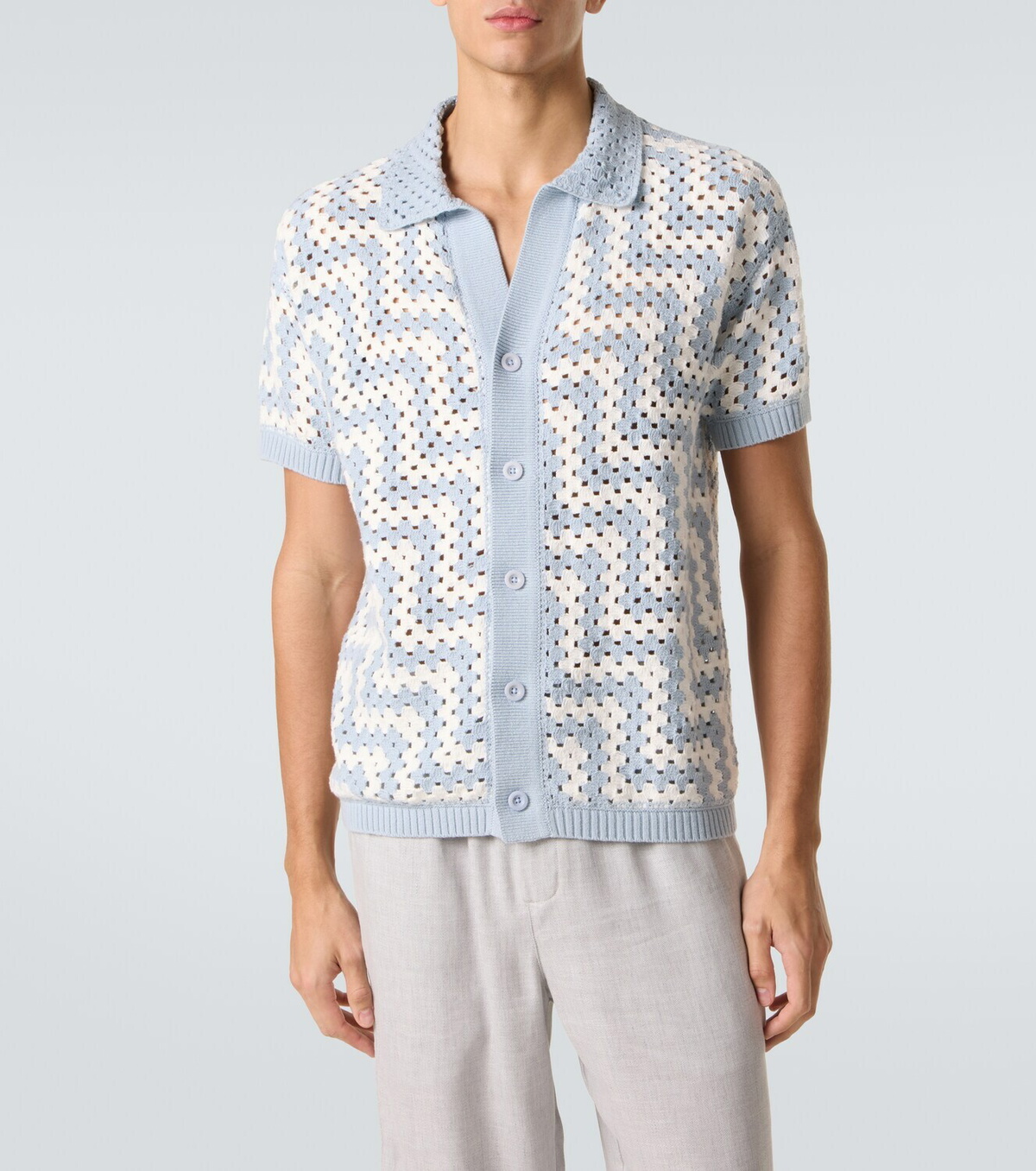 Frescobol Carioca Pinto crochet cotton cardigan