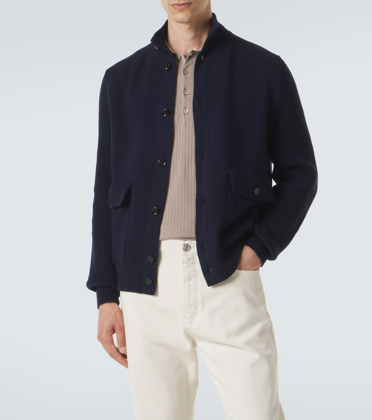 Lardini Knitted wool-blend jacket