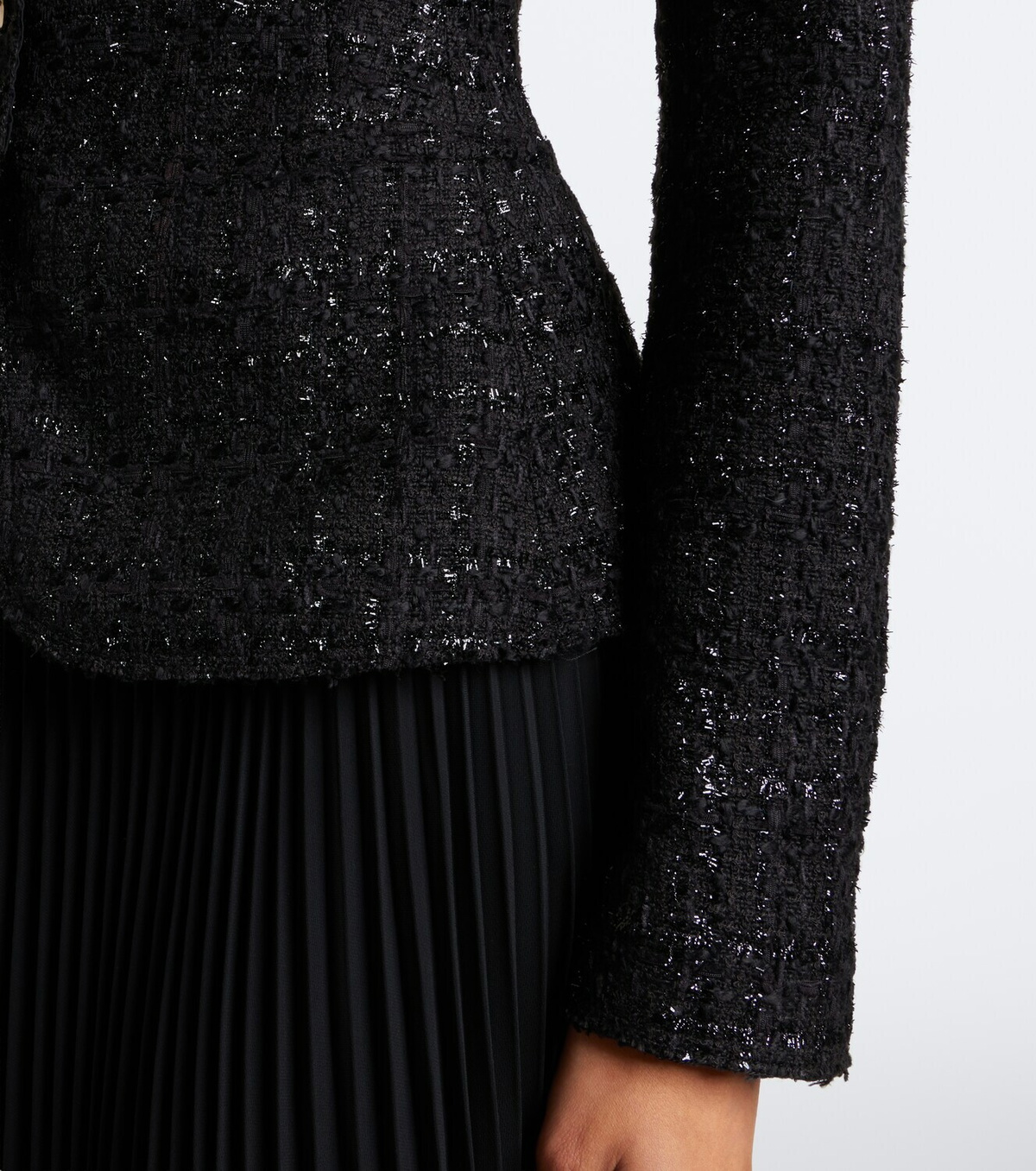 Simkhai Claudina pleated tweed lamé blazer dress