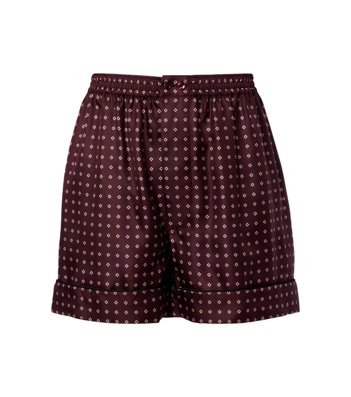 Photo: Saint Laurent Printed silk satin shorts