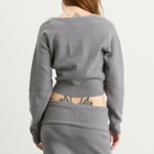 SKIMS Women's Textured Knit Crop Cardigan in Dark Heather Grey