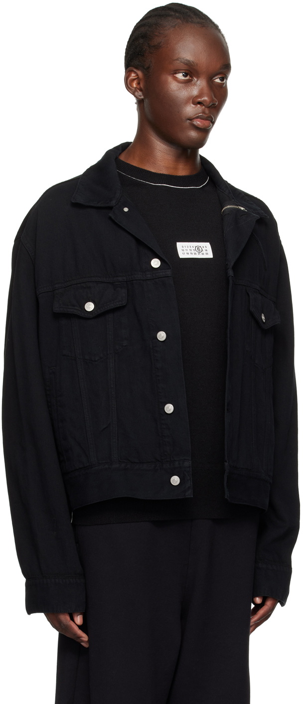 MM6 Maison Margiela Black Lightweight Denim Jacket MM6 Maison Margiela