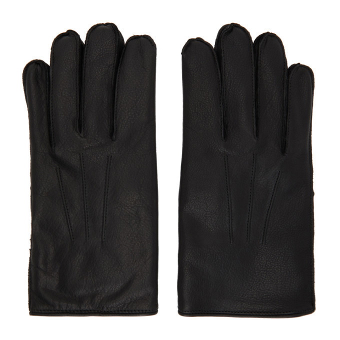 Photo: RRL Black Leather Officers Gloves