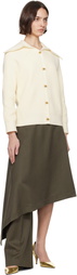 Bottega Veneta Khaki Wool Subtle Stripe Skirt Trousers