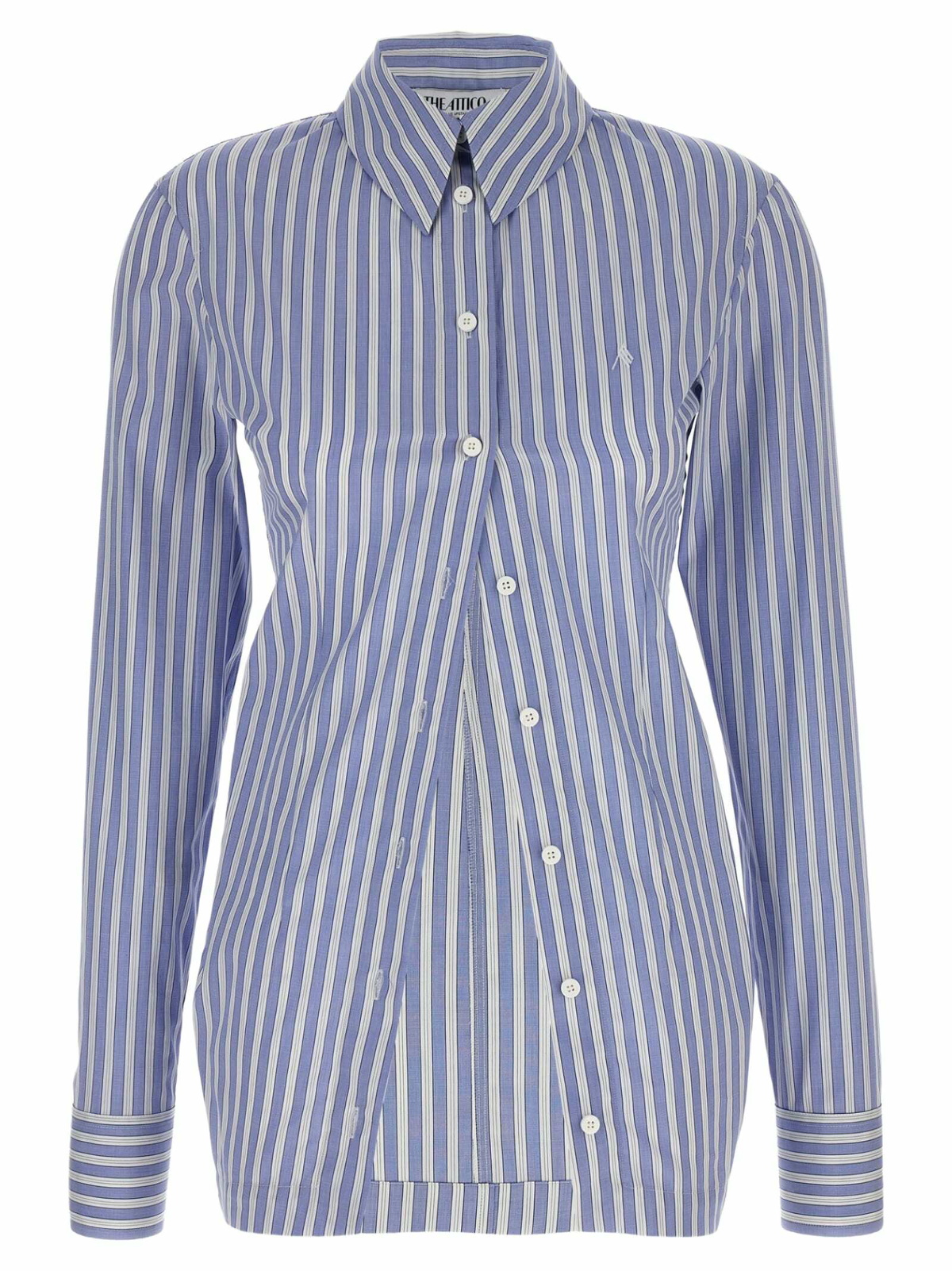 The Attico Logo-embroidered Cotton Shirt Khaki The Attico