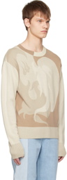 Feng Chen Wang Beige Phoenix Sweater