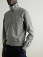 Drake's - Cotton-Jersey Half-Zip Sweatshirt - Gray