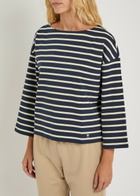 Weekend Max Mara Campale Striped Cotton-jersey top Navy