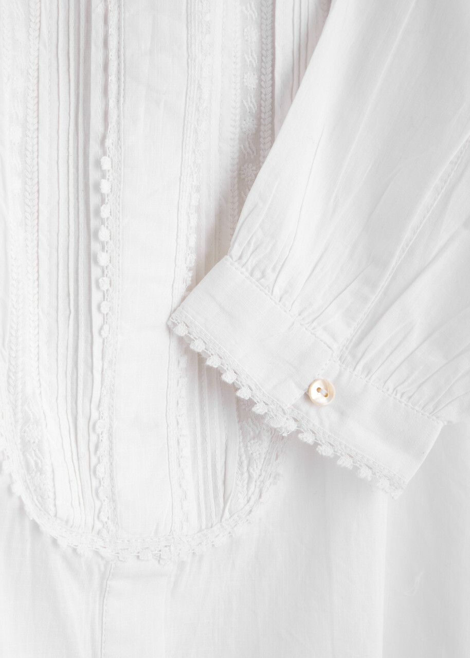 Skall Studio Aurora Embroidered Cotton Blouse White