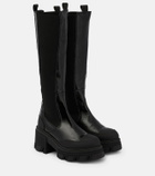 Ganni Knee-high leather Chelsea boots