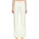 BALMAIN Off-White Loose-Fit Denim Jeans