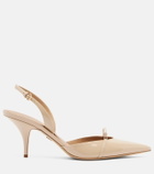 Ferragamo Bow-detail patent leather slingback pumps