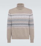 Zegna Intarsia cashmere turtleneck sweater