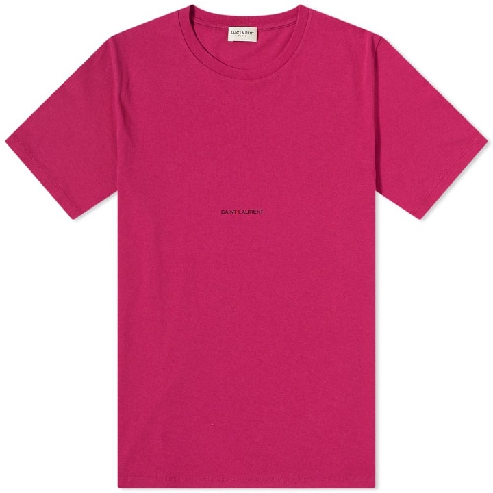 Photo: Saint Laurent Men's Archive Logo T-Shirt in Pink