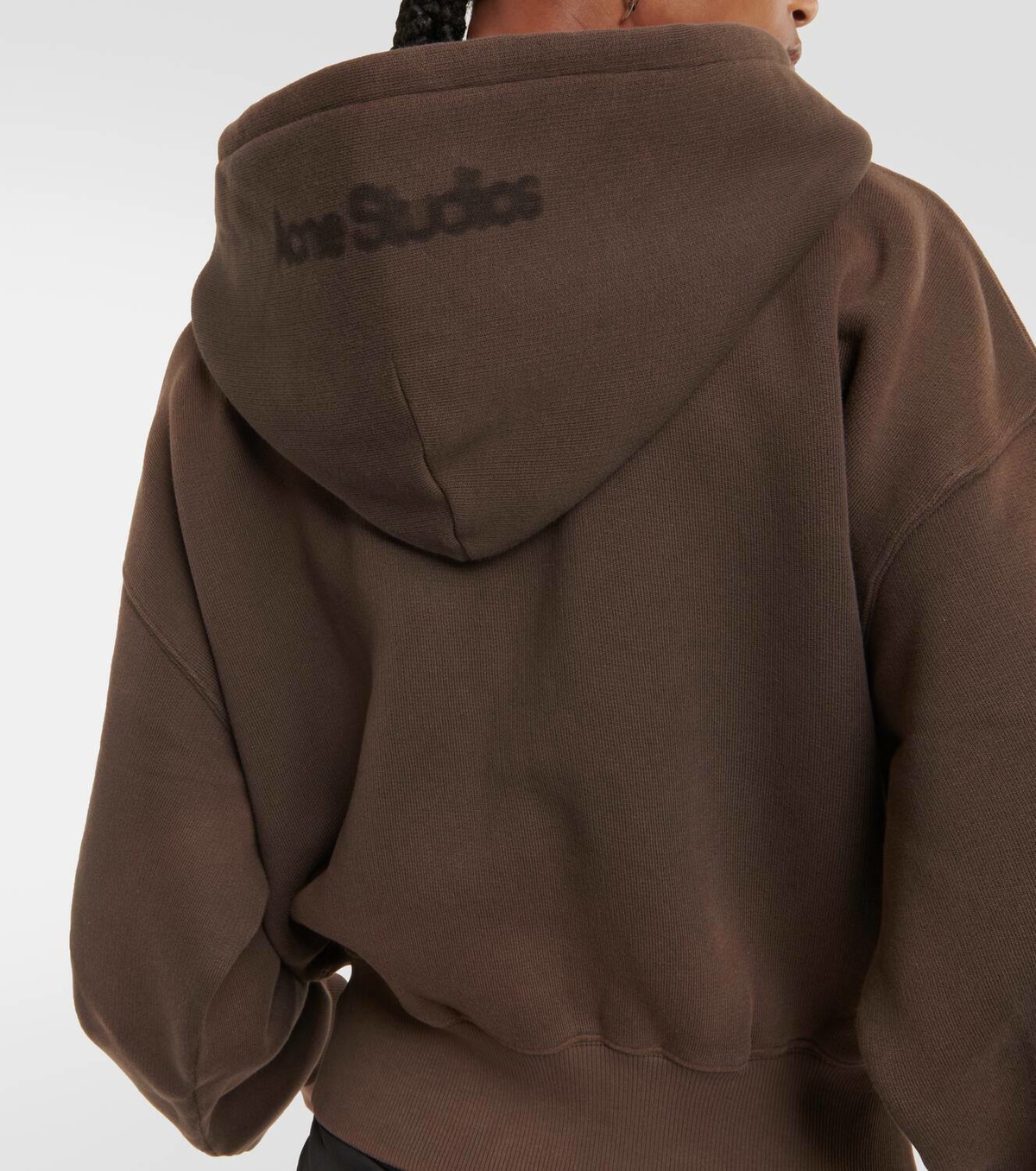 Acne Studios Zipped cotton fleece hoodie Acne Studios