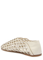 Gia Borghini Peek-a-boo Leather Ballerina Flats White