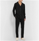 Calvin Klein Underwear - Camp-Collar Piped Cotton-Jersey Pyjama Shirt - Black