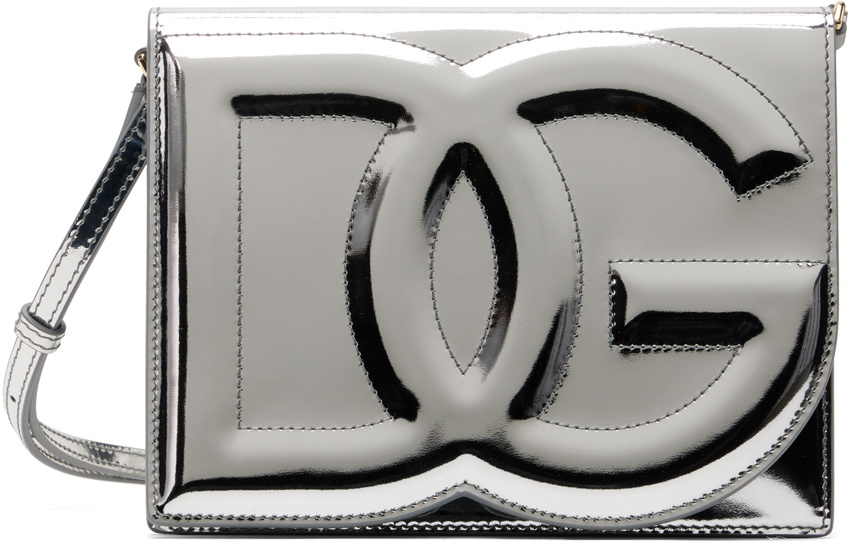 Dolce&Gabbana Silver 'DG' Logo Crossbody Bag