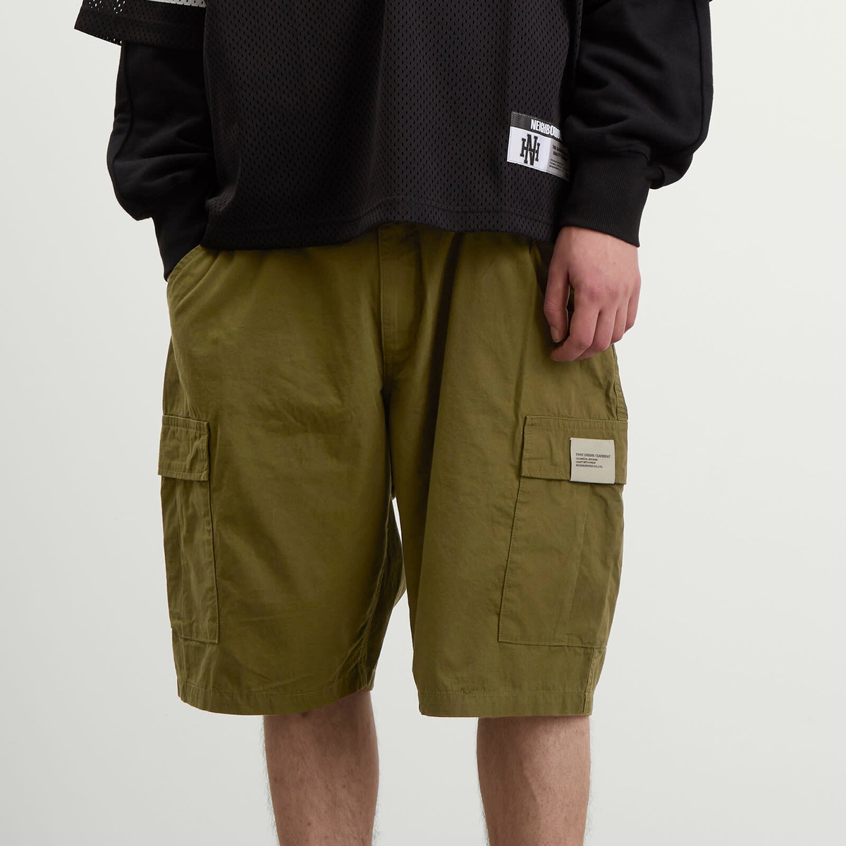 Neighborhood Men's BDU Cargo Shorts in Olive Drab