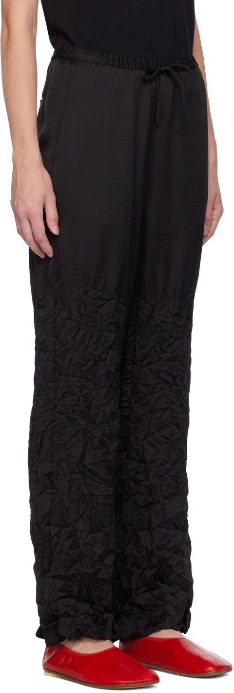 MM6 Maison Margiela Black Crinkled Trousers
