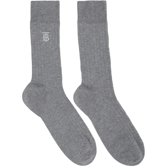 Photo: Burberry Grey Embroidered Monogram Socks