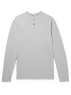 James Perse - Brushed Cotton-Blend Jersey Henley T-Shirt - Gray