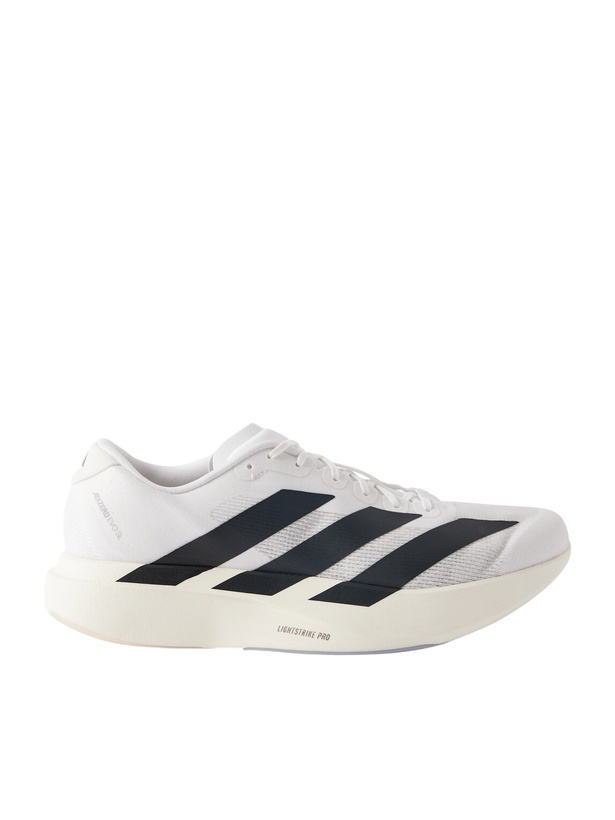 Photo: ADIDAS RUNNING - Adizero Evo SL Striped Mesh Running Sneakers - White