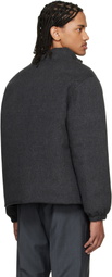 Jil Sander Gray Wool Melton Down Jacket