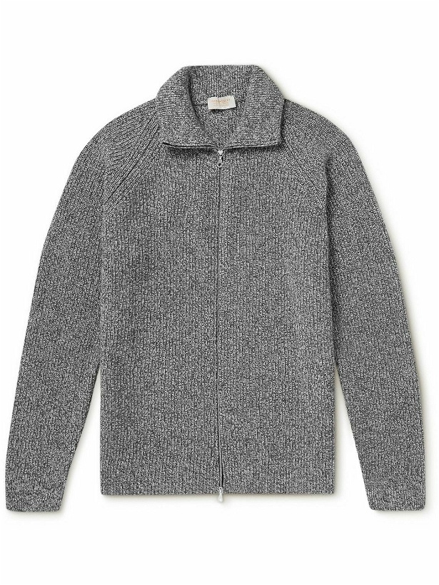 Photo: John Smedley - Thatch Recycled Cashmere and Merino Wool-Blend Zip-Up Cardigan - Gray