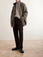Purdey - Leather-Trimmed Wool Tweed Field Jacket - Gray