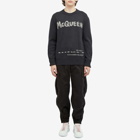 Alexander McQueen Men's Grafitti Logo Crew Neck Jumper in Charcoal/Steel